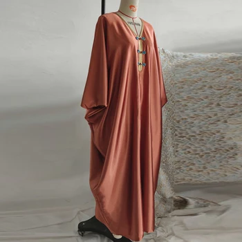 Abaja Dubajus Turkija Hijab Musulmonų Satino Suknelė Islamas Drabužių Maxi Suknelės Abayas Moterų Apdaras Femme Musulman De Režimas Vestidos