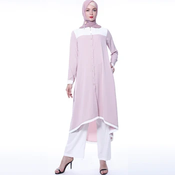 Abaja Turkijos Dubajus Hijab Musulmonų Suknelė Abayas Moterų Viršūnės Ir Kelnės Nustatyti Caftan Malda Islame Drabužių Omanas Maroko Kaftan