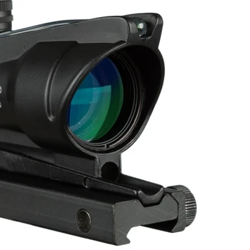ACOG 4X32 Ląstelienos Šaltinis Raudonai Apšviestas Sritis juoda spalva Taktinis Medžioklės Riflescope