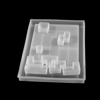 Aišku, Tetris Silikono Formos Kristalų Epoksidinės Pelėsių Dervos Namų Dekoro Žaidimas Vaikams Žaisti Pelėsis Namų Puošybai 