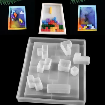 Aišku, Tetris Silikono Formos Kristalų Epoksidinės Pelėsių Dervos Namų Dekoro Žaidimas Vaikams Žaisti Pelėsis Namų Puošybai 