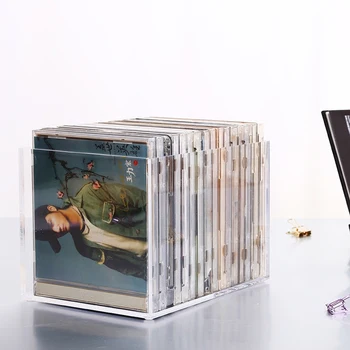 Akrilo saugojimo skaidrus minimalistinio CD langelį darbalaukyje žaidimo kortelės saugojimo dėžutė CD box aišku, įvairenybės organizatorius