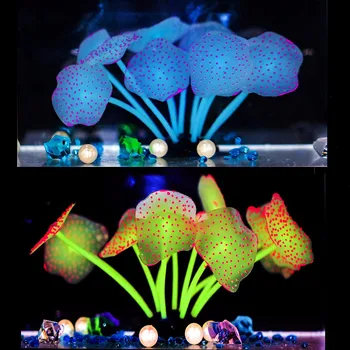 Akvariumas Ornamentu Akvariumo Apdaila Lapų Silikono Dirbtinį Koralų Augalai Ornamentu Decors Už Žuvų Bakas Akvariumas D30