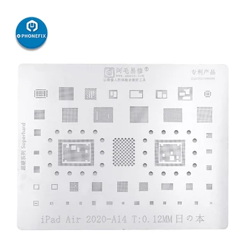 AMAOE BGA Reballing Trafaretas 0.12 mm, iPhone 12 Pro Max Mini iPad Oro 2020 A14 CPU Litavimas, Remontas Plieno Ju Aukštos Kokybės