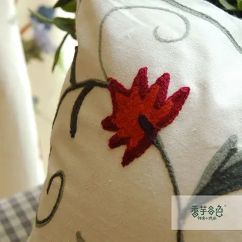 Amerikietiško Stiliaus Kaimiškas Pagalvėlių Apvalkalus Kinijos Tradicinis Rankų darbo Siuvinėti Dekoratyviniai Pagalvėlių Apvalkalus Balta pagalvių užvalkalus