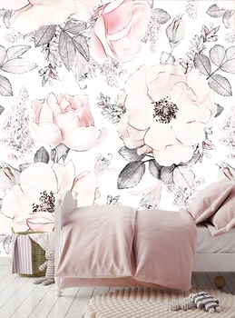 Amie 9M Zonoje customerize dydis sienų tapetai mergaičių miegamasis gėlių tapetai baby rožinis baltas fonas sienos-dokumentus