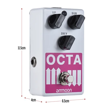 Ammoon OCTA Elektrinės Gitaros Pedalas Tiksliai Daugiabalsis Oktavos Generatorius Gitaros Efektu Pedalas Palaiko SUB/ IKI Oktava & Dry Signalas