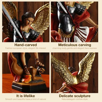 Angelas ir Demonas Mūšis Statula Sode Dervos Statulėlės Ornamentu Katalikų Dovanos
