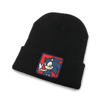 Animacija, Sonic the Hedgehog Žiemos Beanies Vyrų Siuvinėjimo bžūp Šilta Megzta kepurė Moterims Skullies variklio Dangčio Unisex Hip-Hop
