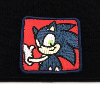 Animacija, Sonic the Hedgehog Žiemos Beanies Vyrų Siuvinėjimo bžūp Šilta Megzta kepurė Moterims Skullies variklio Dangčio Unisex Hip-Hop
