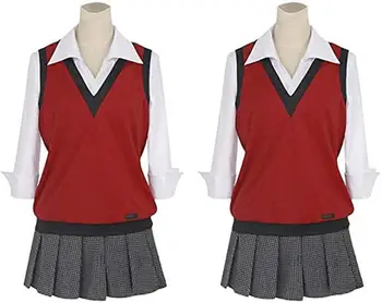 Anime Kakegurui Midari Ikishima Cosplay Kostiumų Mokyklos Uniforma Liemene Suknelė Vyrų Wome Helovinas Šalis