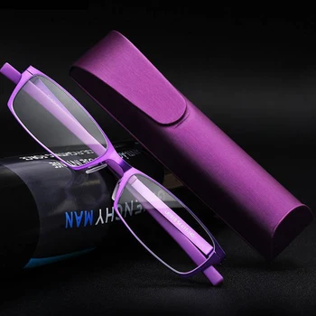 Anti - Blue Ray Skaitymo Akiniai Vyrai Moterys Dervos HD Anti-Nuovargio Objektyvas Mados Nešiojamų Itin lengvo Metalo Presbyopia Su Byla
