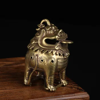 Antikvariniai Bronzos Kinijos Mitinis Žvėris, Statulėlės, Smilkalai Degiklių Ornamentas, Klasikinės, Pučiamųjų Santalas Censer Namų Puošybos Amatus