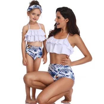 Atitikimo Šeimos Vyrų Motinos Mergina Bikini 2019 maudymosi kostiumėlį, maudymosi Kostiumėliai Moterims, maudymosi kostiumėlį, Vaikai, Kūdikis, Vaikas, Paplūdimio Rankšluosčiai biquini infantil