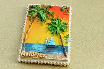 Atostogas Maldyvuose Turizmo Kelionių Suvenyrų 3D Dervos Šaldytuvo Magnetu DOVANŲ IDĖJOS