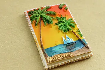 Atostogas Maldyvuose Turizmo Kelionių Suvenyrų 3D Dervos Šaldytuvo Magnetu DOVANŲ IDĖJOS