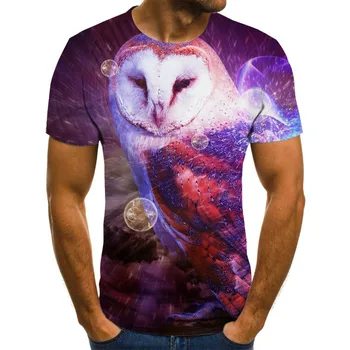 Atsitiktinis 3D spausdinimo trumparankoviai marškinėliai viršuje atsitiktinis O-kaklo erelis vyriški T-shirt gyvūnų pasaulio vasaros T-shirt viršuje plius dydis