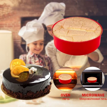 Atsitiktinės Spalvos Silikono Tortas Apvalios Formos Pelėsių Virtuvės Bakeware 