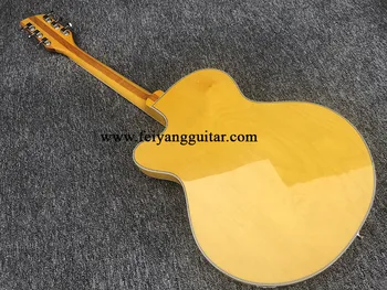 Aukštos kokybės 6-string tuščiaviduriai elektrinė gitara, vieno poliaus 360 gitara, medienos spalva dažai, šviesus fingerboard, ir laivybos kaina