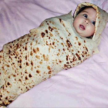 Aukštos kokybės Burrito Kūdikių Antklodė Miltų Tortilla Suvystyti Antklodė Miego Suvystyti Wrap Skrybėlę 8.4 gg