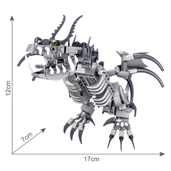 Ausini Kaulų Dragon Blokai Žaislai Vaikams, Plastikiniai Dinozaurų Skeletas Modelis Mini Kaukolė Duomenys Plytų Vaikai Žaislais