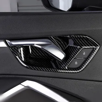Automobilio Stilius Anglies Pluošto Stiliaus Durų Dubenį Apdailos Rėmo Lipdukas Padengti Apdaila Audi Q3 2019 LHD Vidaus Duris Riešo Lipdukai