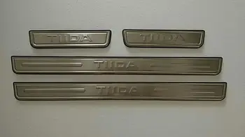 Automobilių stiliaus Nerūdijančio plieno durų slenksčio Nusitrinti Plokštė, Automobilių reikmenys Nissan TIIDA 2005 m. 2006 m. 2007 m. 2008 m. 2009 m. 2010 m.