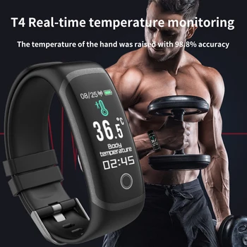 AVATTO Kūno Temperatūra Smart Bracelt IP67 atsparus Vandeniui Širdies ritmas, Kraujo Spaudimas, Deguonies Stebėti Riešo Juostos Fitness Sport Tracker