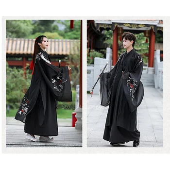 Azijos Tradicinis Japonų Suknelė Unisex Moterys Vyrai Krano Siuvinėjimo Kimono Yukata Šalies Cardigan Haeajuku Hanfu Helovyno Cosplay