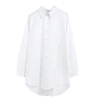 Baltos spalvos Marškinėliai Moterims Atsitiktinis BF Elegantiškas Prarasti Ilgai Viršūnes Drabužių Mados Palaidinės, Negabaritinių