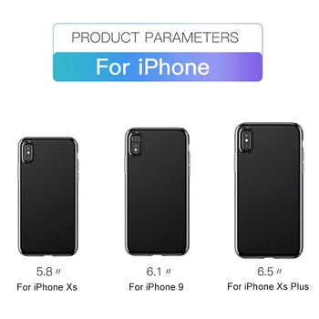 Baseus iPhone Xs Xs Max XR Telefono dėklas Ultra Plonas Skaidrios TPU Silikoninis Dangtelis, Skirtas 
