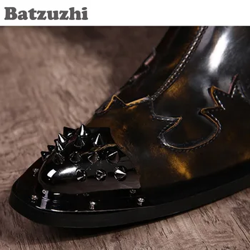 Batzuzhi Super Cool! Roko asmenybės Vyras batai riteris Motocycle batai Odiniai, kaubojaus batai, Vyras, Vyras Odiniai Batai, EU38-46!