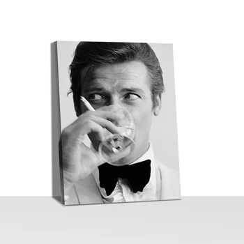 Be Rėmelio Aliejaus Tapybos Drobės James Bond Roger Moore Plakatas Spaudinių Sienos Menas Nuotraukas Kambarį Namų Dekoro