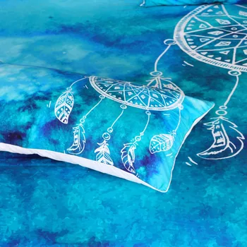 BeddingOutlet Akvarelė Dreamcatcher Patalynės Komplektas Karaliaus Mėlyna Patalyne Suaugusiems Vaikams Prabanga Kinų Stiliaus Antklodė Padengti 3 Vnt