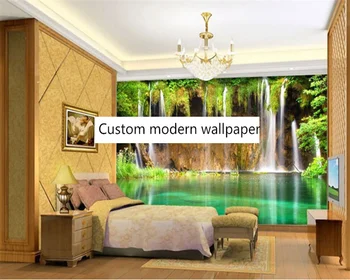 Beibehang Pritaikyti modernios dekoracijos krioklio, tekančio vandens miegamojo kambarį backgroundpapel de parede tėtis peint tapetai