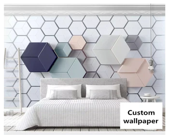Beibehang sienos dokumentų namų dekoro Užsakymą šiuolaikinės minimalistinė geometrinių marmuro mozaikos miegamasis fone de papel parede tapetai