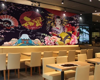 Beibehang Užsakymą šilkiniai asmenybės aplinkos apsaugos tapetai grožį Japonijos gurmanų restoranas, įrankiai sienos popieriaus
