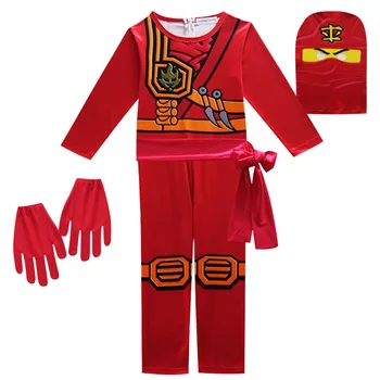 Berniukams 3 vnt./rinkinys, 4 spalvų Lego Ninjago Šalies Cosplay Jumpsuits vaikams Halloween Kostiumai Kalėdų Drabužių Streetwear Kostiumai