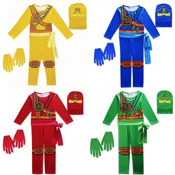 Berniukams 3 vnt./rinkinys, 4 spalvų Lego Ninjago Šalies Cosplay Jumpsuits vaikams Halloween Kostiumai Kalėdų Drabužių Streetwear Kostiumai