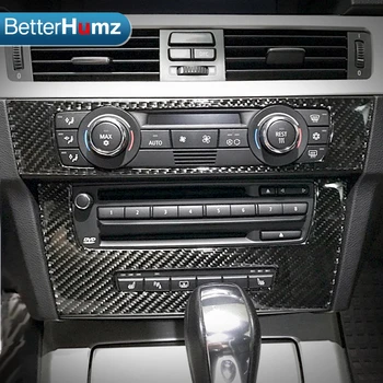 BetterHumz Anglies Pluošto Oro Kondicionavimo sistema, CD Valdymo Skydas Interjero Apdaila Apdailos Automobilių Stilius BMW E90 E92 E93 3 Series