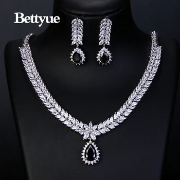Bettyue Žavinga Mados Elegancija Kubinis Cirkonis Spalvotų Europoje Ir Amerikoje Stiliaus Didmeninės Juvelyrikos Rinkiniai Moterims Kilnus Ornamentu