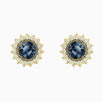 Bižuterijos SWA Naujas Retro Stiliaus Ovalo formos Mėlynos Crystal Pearl moterų Auskarai prabanga romantiška dovana