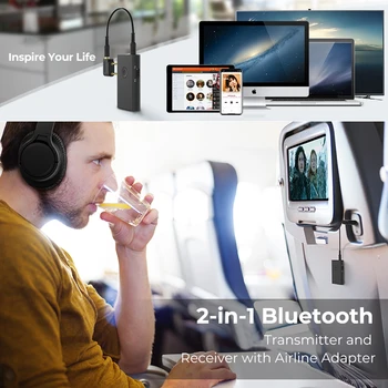 Bluetooth 5.0 Aptx LL Low Latency Aviakompanijų Lėktuvo Skrydžio Adapteris Siųstuvas, Skirtas Bose Bluetooth TWS Ausinių Ausinės Ausinių