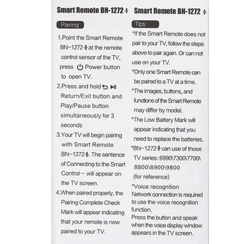 BN-1272 nuotolinio valdymo suitalbe už SAMSUNGG SMART TV UN6990/7300/7700/8800/8900/9800