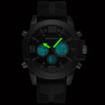 BOAMIGO Prabangos Prekės ženklo Laikrodžiai Vyrams, Sporto Laikrodžiai LED Skaitmeninis analoginis Kvarco Vyrus Karinių Riešo Žiūrėti Laikrodis Vyras Relogio Masculino