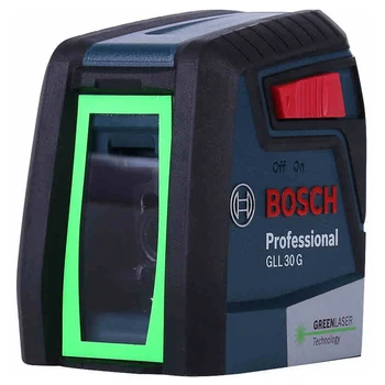 Bosch GLL30G Lazerio Lygis, Aukšto Tikslumo Žalia Šviesa Dviejų Linija Horizontali Ir Vertikali Lazerio Lygis