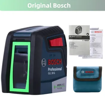 Bosch GLL30G Lazerio Lygis, Aukšto Tikslumo Žalia Šviesa Dviejų Linija Horizontali Ir Vertikali Lazerio Lygis