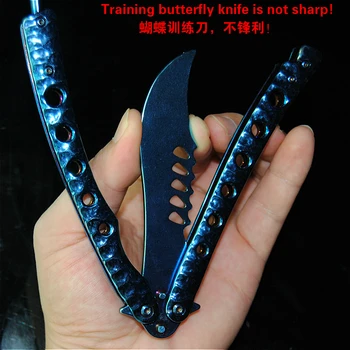 Butterfly knife mokymo nerūdijančio plieno peilis drugelis CS GO peilis Counter-Strike žaidimas sulankstomas Peilis nr. krašto nuobodu įrankis