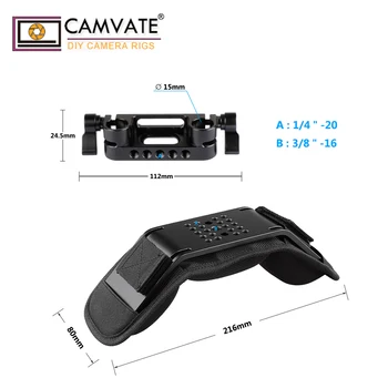 CAMVATE Kamera Universalus Putų Peties Padas Su 15 mm Dual Strypo Gnybtas, Skirtas DSLR Fotoaparatas Peties Įrenginys 15mm Railblock Palaikymo Sistema