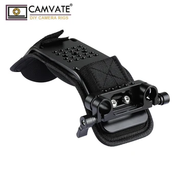 CAMVATE Kamera Universalus Putų Peties Padas Su 15 mm Dual Strypo Gnybtas, Skirtas DSLR Fotoaparatas Peties Įrenginys 15mm Railblock Palaikymo Sistema